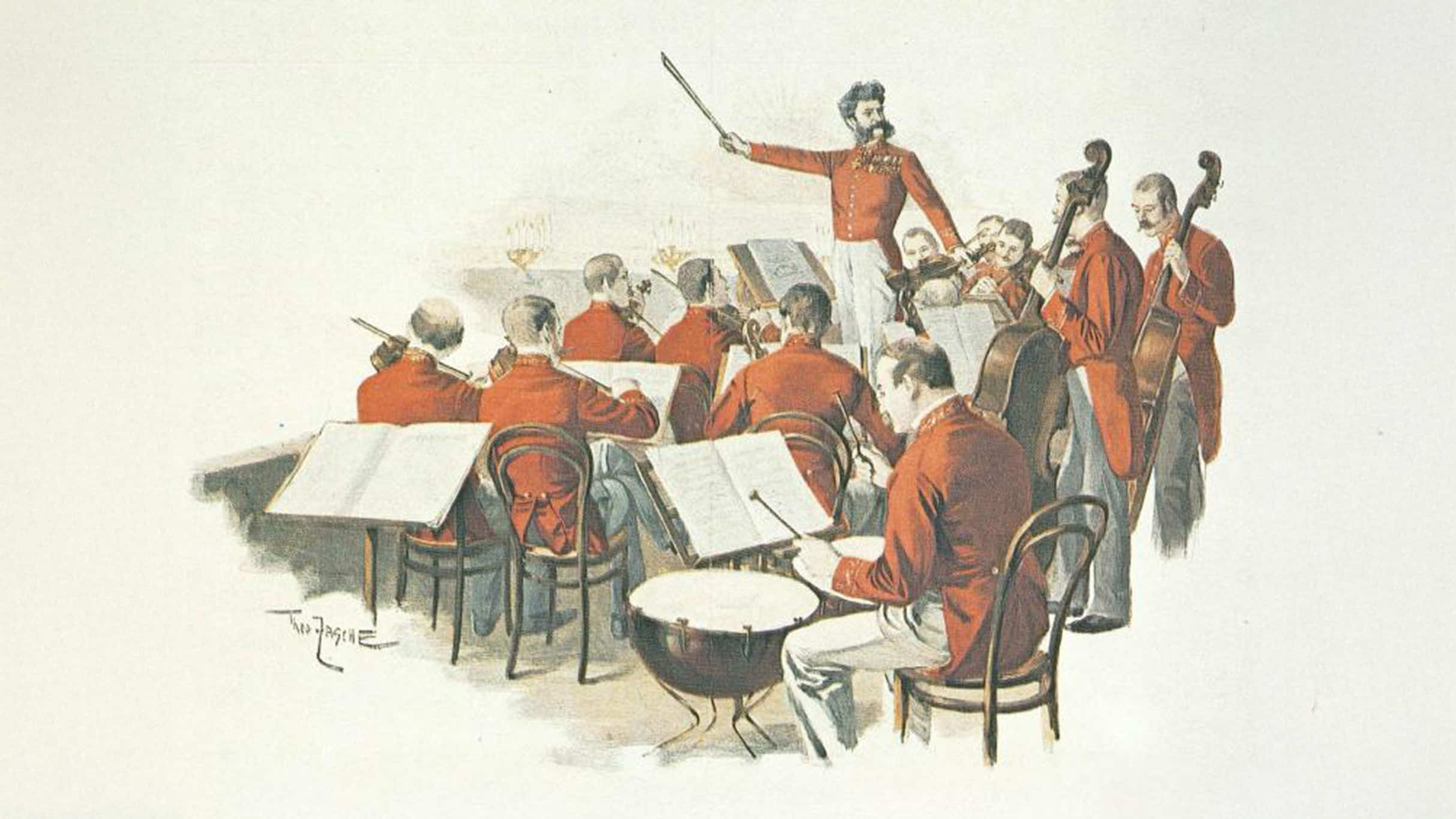 Johann Strauss II maleri af Theo Zasche 1888 tea